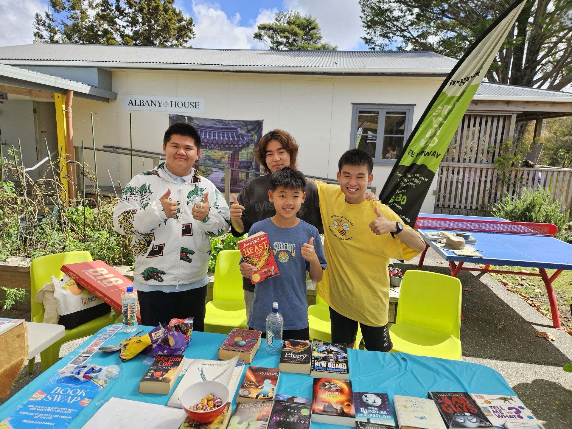 Upper Harbour Youth Council members at the Albany Market Book Swap